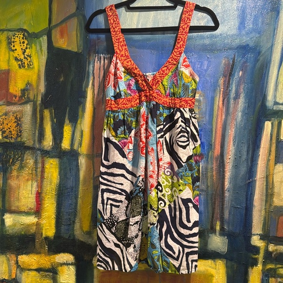 Fire Los Angeles Dresses & Skirts - Fire Los Angeles Multi-Color Cotton Above Knee Sun Dress Women's Size medium